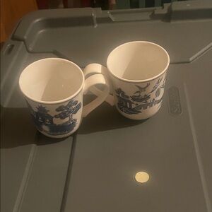 Blue and White Ceramic Mugs